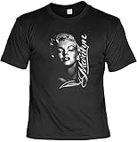 Art & Detail Marilyn Monroe - Damen und Herren T-Shirt mit dem Motiv: MM Portrait Pose - Farbe: schwarz S