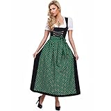 Almbock Langes Dirndl Luisa schwarz mit grüner Schürze in Größe 36 38 40 42 44 46 - Trachten-Mode, Damen,