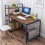 Dripex Holz Schreibtisch Computertisch 120x60x120cm PC-Tisch Bürotisch Officetisch Stabile Konstruktion Tisch für Home Office Schule (Braun)