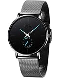 LIGE Herren Uhren Mode Minimalistische Ultra Wasserdicht Analoge Quarzuhr Edelstahl Mesh Classic Schwarz Männer Armb
