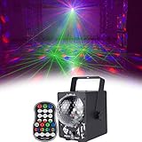 Wsaman LED Partei Beleuchtet, Farbe Bühnenbeleuchtung Mit Fernbedienung Weihnachtsdekoration Licht-Ton-Activated-Projektor-Lampe Für Partei-Halloween-Club-DJ-Partei-Hochzeit Strobe-Lampe,Schw
