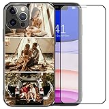 Kompatibel mit iPhone 11 Pro Max 6,5 Zoll (16,5 cm) Hülle mit 1 Packung Displayschutz, gehärtetes Glasmuster-Design, Rückseitenabdeckung, Stoßdämpfung, weicher TPU-Stoßrahmen (Glas-Layout 3 Bilder)