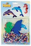 Hama Perlen 4058 Geschenkset Meer mit ca. 1.100 bunten Midi Bügelperlen mit Durchmesser 5 mm, 2 Stiftplatten, inkl. Bügelpapier, kreativer Bastelspaß für Groß