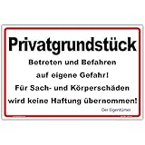 Schild Privatgrundstück Betreten und Befahren Hinweisschild 300x200mm stabile Aluminiumverbundplatte 3mm stark