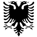 2x Auto Aufkleber Car Sticker Adler Albanien Albania Car Sticker 'Shqipë' (ca. 11x11 cm, Schwarz)
