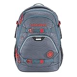 coocazoo Schulrucksack ScaleRale „Streetman“ grau-orange, ergonomischer Tornister, höhenverstellbar mit Brustgurt und Hüftgurt für Jungen 5. Klasse, 30 L