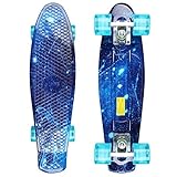 GORIFEI Mini Skateboard Komplette 22' 55cm，Mini Cruiser Skateboard Retro Komplettboard，für Erwachsene Kinder Jungen mädchen Anfäng