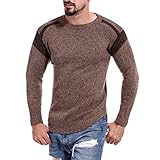 CENZY Herren-Strickjacke, einfarbig, schmale Passform, modisch, langärmelig, einfach, bequem, all-Match, lässige Sweatjacke mit Knöpfen (Farbe: Hellbraun, Größe: XL)