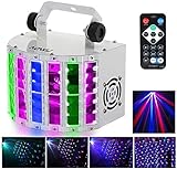Lyre LED, RGBW Disco-Beleuchtung, 100 – 240 V, 7 Kanäle, Sprachsteuerung, automatische Steuerung, Geschwindigkeitsregelung, Stroboskopblitz/DMX 512, gesteuert mit Fernbedienung (24 W)