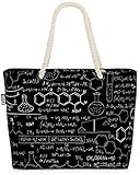 VOID Chemie Schule Uni Tafel Strandtasche Shopper 58x38x16cm 23L XXL Einkaufstasche Tasche Reisetasche Beach Bag