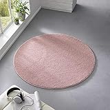 Taracarpet Teppich Kurzflor weicher Designer Uni Bodenbelag Madrid fürs Wohnzimmer, Kinderzimmer, Schlafzimmer und die Küche geeignet Rosa 160