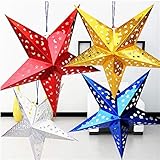 DHGER Hängende Penta Ornamente 30cm Weihnachtsstern Lampshade (Farbe : Gold)