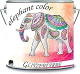 elephant color Glitzerfarbe Latexfarbe Dispersionsfarbe Innenwandfarbe Glitzerfarbe Glitterwandfarbe Glitter Wandfarbe (20 l, Alt Rosa - Gold Glitzer)