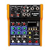 Mischpult,G-MARK 4 Kanal Professional Audio Mischpult USB bluetooth Musik Stereo Mixer Stereo für Live und S