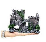 MIBHNJIAN Modell Antike Burg Harz Sinking Action Figure Aquarium Höhle für Fische Tank Landschaftsgestaltung Verstecken Haus Dekoration Spielzeug Zubehör Geschenk