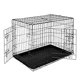 lionto by dibea Hundetransportkäfig Tiertransportbox Hundebox Größe (XL) 92x58x64