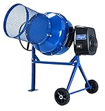scheppach Betonmischer MIX140 Betonmischmaschine + Siebtrommel (140L Fassungsvermögen, 550W Mörtelmischer, Zementmischer mit Gußzahnkranz und Kompostsieb)