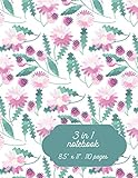 Notebook 3 in 1: Composition Journal, College Ruled, Quad Ruled 5x5, Dot Drid, 110 Pages, 8.5' x 11'. For Kids, Teens, Students,