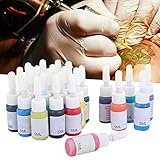 Tattoo Farbe, Tattoo Tinte, Tattoo Ink Tinten Kit Tinte für Tattoo-Set Tattoofarbe Set 25 teiliges professionelles Permanent Make up Pigment Farbtätowierungs Körpertätowierung