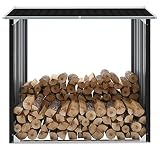 vidaXL Brennholzlager Kaminholzunterstand Brennholzregal Brennholzunterstand Kaminholzständer Holzlager Verzinkter Stahl 172x91x154
