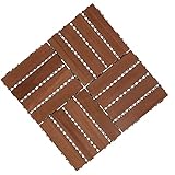 Wakects Holz Fliese 31x31cm, 11Pcs Terrassenfliesen Holzfliesen Bodenfliesen,Bodenfliesen Textur Spleißbar Ineinandergreifende Diele,für Garten Terrasse Balk