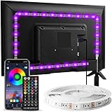 LED Strip 3m, Enteenly LED TV Hintergrundbeleuchtung geeignet für 40-55 Zoll Fernseher und PC, App-Steuerung und Fernbedienung, RGB, USB-Betrieb