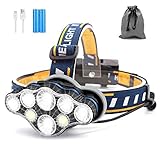Stirnlampe, 8 LED 8 Modi Kopflampe, Superheller Wasserdicht USB Wiederaufladbare Stirnleuchte für Outdoor, Camping, Fischen, Laufen, Joggen, Camping