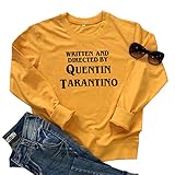 FREEPPCC Damen Geschrieben und Directed by Quentin Tarantino Cupped Cami Crop Top Body Suit T Shirt, gelb, X-Larg