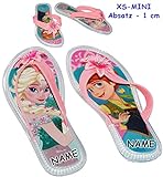 alles-meine.de GmbH Zehentrenner Sandalen - Gr. 28 / 29 - ' Disney Frozen - die Eiskönigin  - incl. Name - rutschfeste Schuhe Schuh / Badeschuhe mit Profilsohle & kleinen Ab