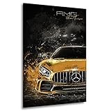 Kunstgestalten24 Leinwandbild Mercedes AMG GT Luxury Wandbild Kunstdruck Raumdek