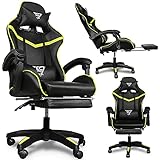 Lindgrün Gaming Stuhl 150 kg belastbarkeit mit Fußstützen +2 Kopfkissen | Lime Green Gaming Chair + 2 Pillow | Gamer S