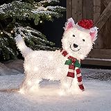 Lights4fun 50er LED Westie West Highland White Terrier Weihnachtsbeleuchtung Weihnachtsfigur T