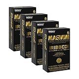 Trojan Magnum groß gerippte und gleitfähige Kondome mit hochwertigem Latex - Packung mit 48 Stück