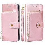 SOUFU für OnePlus 9 Pro 5G Hülle,Premium Leder Flip Case Handyhülle für Hülle OnePlus 9 Pro 5G(PLL-Roségold)