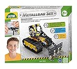 Lena 42674 - Metallbau Set Schaufellader mit 216 Teilen, Metall Bausatz inklusive Werkzeug und Anleitung, Metallbaukasten zum Zusammenbauen, Konstruktion Baukasten, Baufahrzeug für Kinder ab 8 J