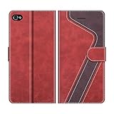 MOBESV Handyhülle für iPhone 4S Hülle Leder, iPhone 4S Klapphülle Handytasche Case für iPhone 4S / iPhone 4 Handy Hüllen, R