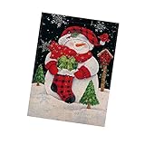 Vokmon Weihnachten Themengarten Flagge Winter Holiday Yard Outdoor Schneemann Leinen Banner Festival Dekor, Typ 4