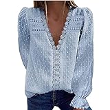 HHOP sommermantel Damen leicht Damen Oberteile sexy elegant Hemd Damen lang Shein Jeans Damen Langarmshirt sexy blusenshirt Damen Langarm günstige Sweatshirts damenblusen 3/4 arm Pullover Damen lang