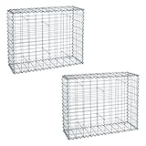 ESTEXO Gabionen im 2er Set 100x80x30 cm, inklusive Spiralen und D