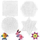 4 Stücke Bügelperlen Steckplatte,Groß Bügelperlen Vorlagen,Transparente Stiftplatte,Bügelperlen Schablonen,DIY Transparente Form Puzzle-Vorlage für 5 mm H