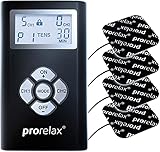 Prorelax DUO Blackline - EMS und TENS Massagegerät - TOTAL FITNESS EMS-Training - Muskel-Aufbau und Schmerz-Linderung - Reizstromgerät inklusive Elektroden-Set, schwarz, Sp