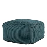 Icon Sitzpuff „Theo“, Cord, Fußhocker für das Wohnzimmer, Schlafzimmer, Hocker, Sitzsäcke, Sitzk