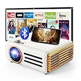 Mini Beamer, XIDU 8000Lux 1080P WiFi Bluetooth Beamer Full HD Heimkino Video Projektor mit Screen Mirroring LED Beamer Kompatibel mit iPhone, Android, TV Stick, HDMI, USB, AV (T3-Weiß)