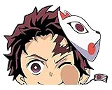 Anime Peeker for Demon Slayer Tanjirou – Aufkleber für Auto, Laptop, LKW, Wasserflasche, Lunchbox, Skateb