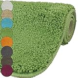 DILUMA | WC Deckelbezug 47x36 cm Grün | Toilettendeckel Bezug | Flauschiger Hochflor, Weich, rutschfest, Saugstark