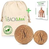 BACKLAxx® Faszienball – Set 5 cm und 7cm nachhaltiger Massageball aus Kork mit Aufbewahrungsbeutel – antibakterieller Korkball ideal zur Selbstmassage - GRATIS eBook Triggerpunk