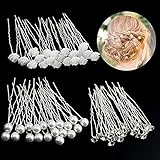 Hochzeit Haarnadeln, Taumie 60 Stück Hochzeit Braut Haarschmuck, Perlen und Blumen Haarnadel, U-förmig Haarnadel Strass, Brautperlen Haarnadeln Haarschmuck, für Brautfrisur und Brautjung