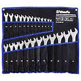 WerkFix Ring-Maulschlüsselsatz 25-tlg. 6-32 mm aus CrV-Stahl, Gabelschlüssel Laser markiert, mattiert, in der T