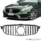 DM Autoteile Kühlergrill Grill Schwarz Glanz passend für C Klasse W205 S205 & AMG GT