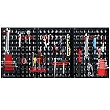 LARS360 Werkzeuglochwand Lochblech Werkzeugwand aus Metall mit 17tlg. Hakenset, Größe 120 x 60 x 2 cm Lochwand für Werk